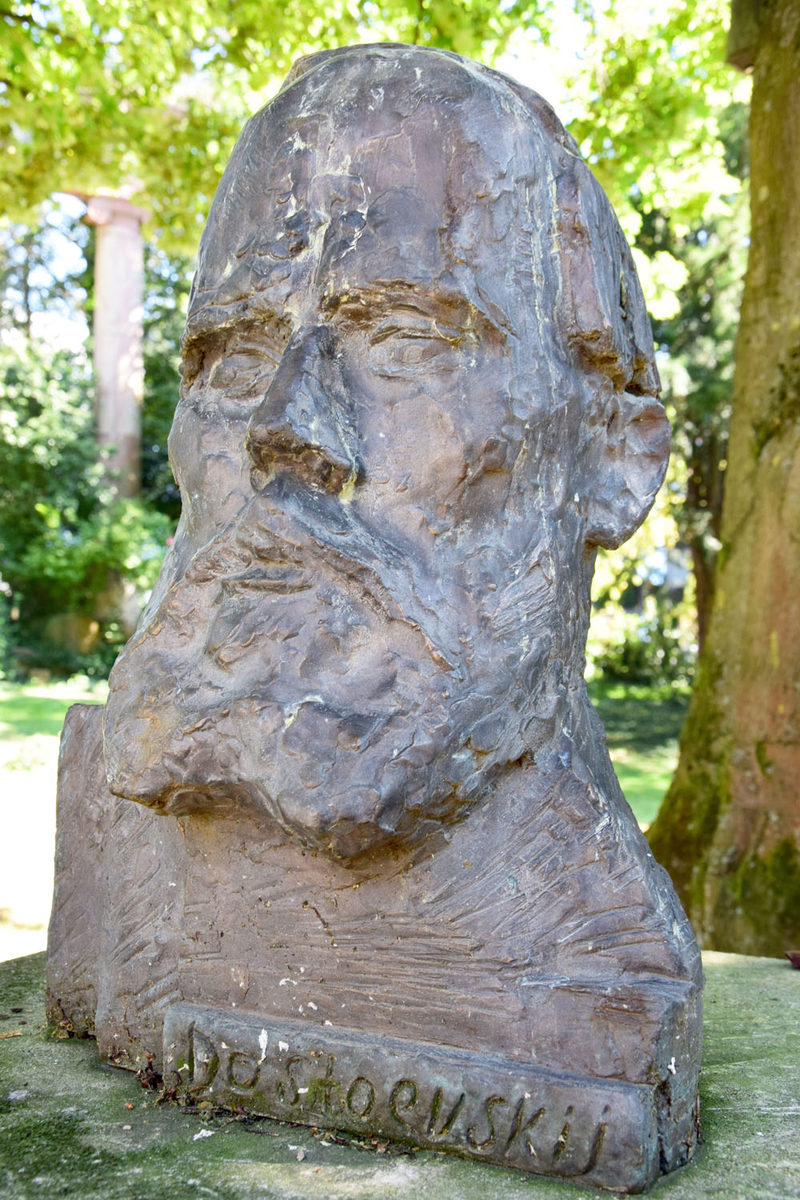 The bust of Dostoevsky in the Kurpark