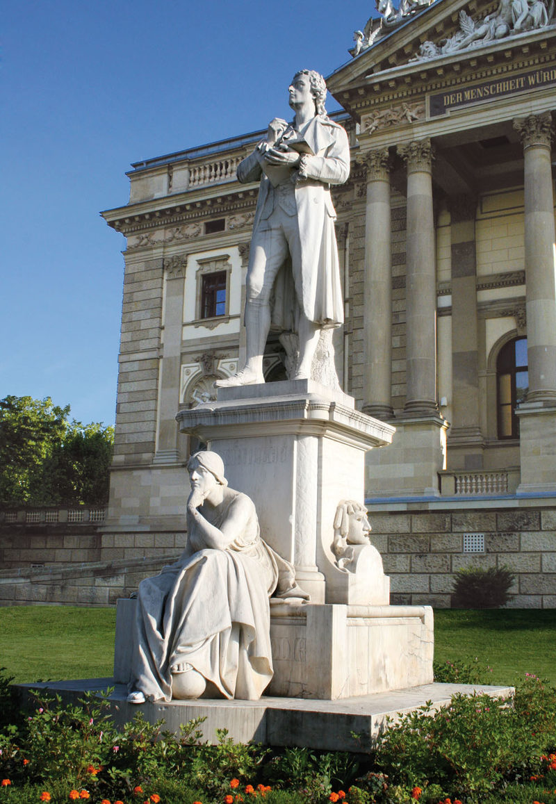 Schiller Monument in front of the Hessian State Theatre.