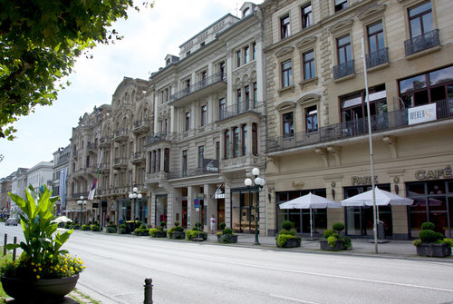 Wilhelmstraße, affectionately called Rue by the people of Wiesbaden.