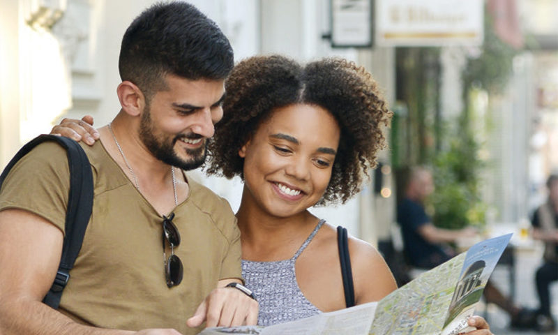 Wiesbaden Card -A couple looking at a city map